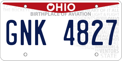 OH license plate GNK4827