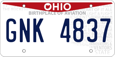 OH license plate GNK4837