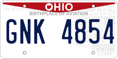 OH license plate GNK4854