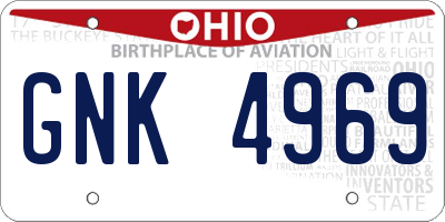 OH license plate GNK4969