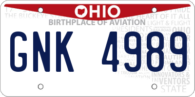 OH license plate GNK4989