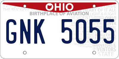 OH license plate GNK5055