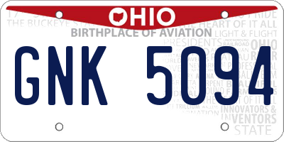OH license plate GNK5094