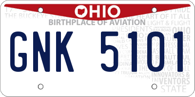 OH license plate GNK5101
