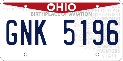 OH license plate GNK5196