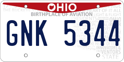 OH license plate GNK5344