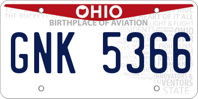 OH license plate GNK5366
