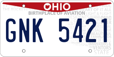 OH license plate GNK5421