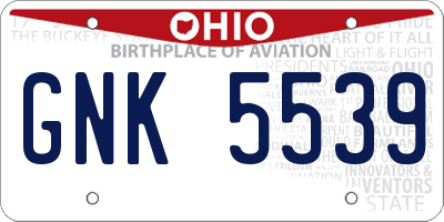 OH license plate GNK5539