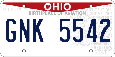 OH license plate GNK5542