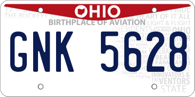 OH license plate GNK5628