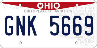 OH license plate GNK5669