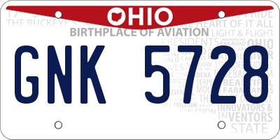 OH license plate GNK5728
