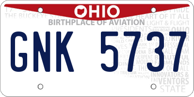 OH license plate GNK5737