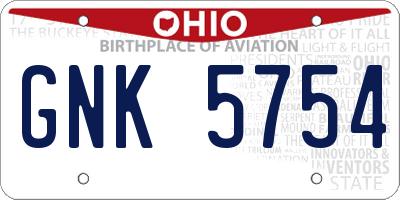 OH license plate GNK5754