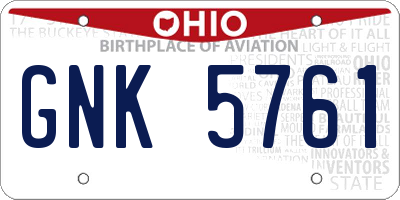 OH license plate GNK5761