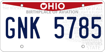 OH license plate GNK5785