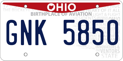OH license plate GNK5850