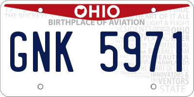OH license plate GNK5971