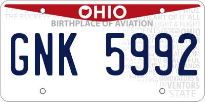 OH license plate GNK5992