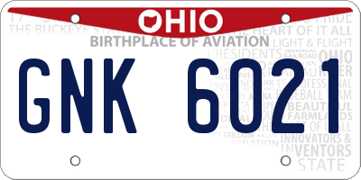 OH license plate GNK6021
