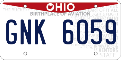 OH license plate GNK6059