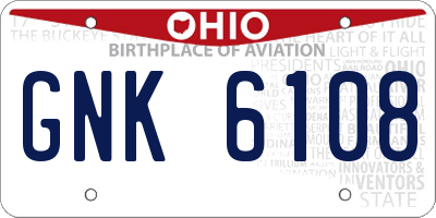 OH license plate GNK6108