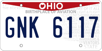 OH license plate GNK6117