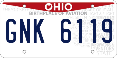 OH license plate GNK6119