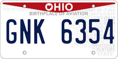 OH license plate GNK6354
