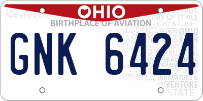 OH license plate GNK6424