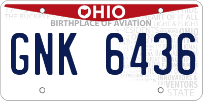 OH license plate GNK6436