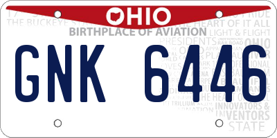 OH license plate GNK6446