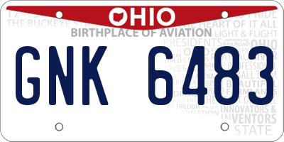 OH license plate GNK6483