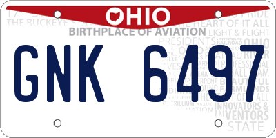OH license plate GNK6497