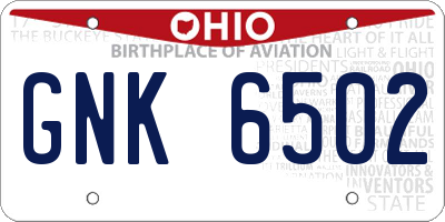 OH license plate GNK6502