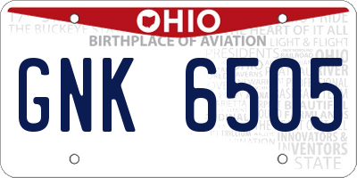 OH license plate GNK6505