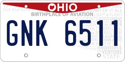 OH license plate GNK6511