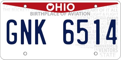 OH license plate GNK6514