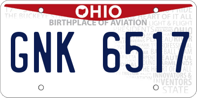 OH license plate GNK6517