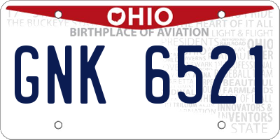 OH license plate GNK6521