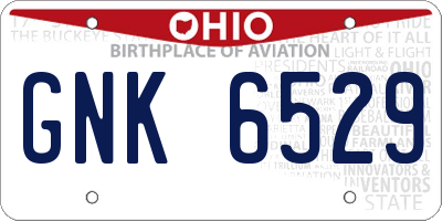 OH license plate GNK6529