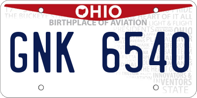 OH license plate GNK6540