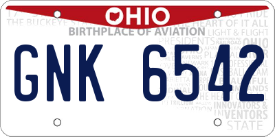 OH license plate GNK6542
