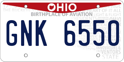 OH license plate GNK6550