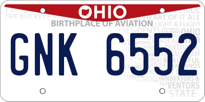 OH license plate GNK6552
