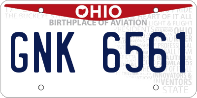 OH license plate GNK6561