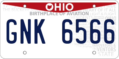 OH license plate GNK6566