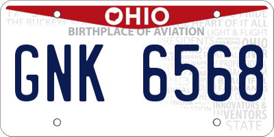 OH license plate GNK6568