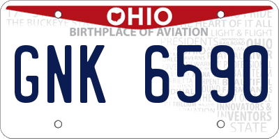 OH license plate GNK6590